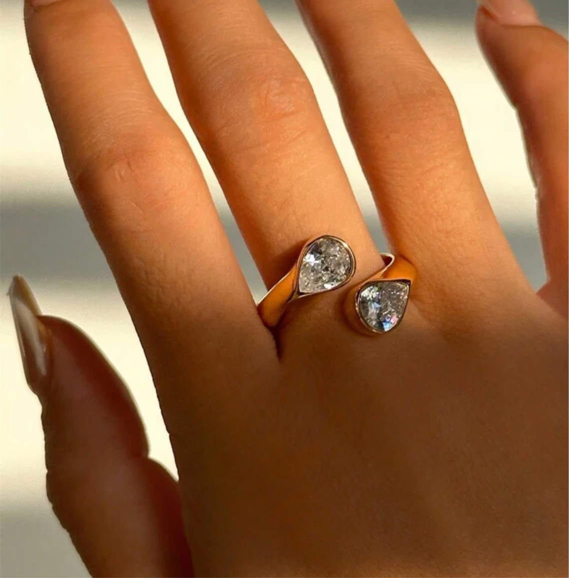 Luxe Teardrop Open Ring