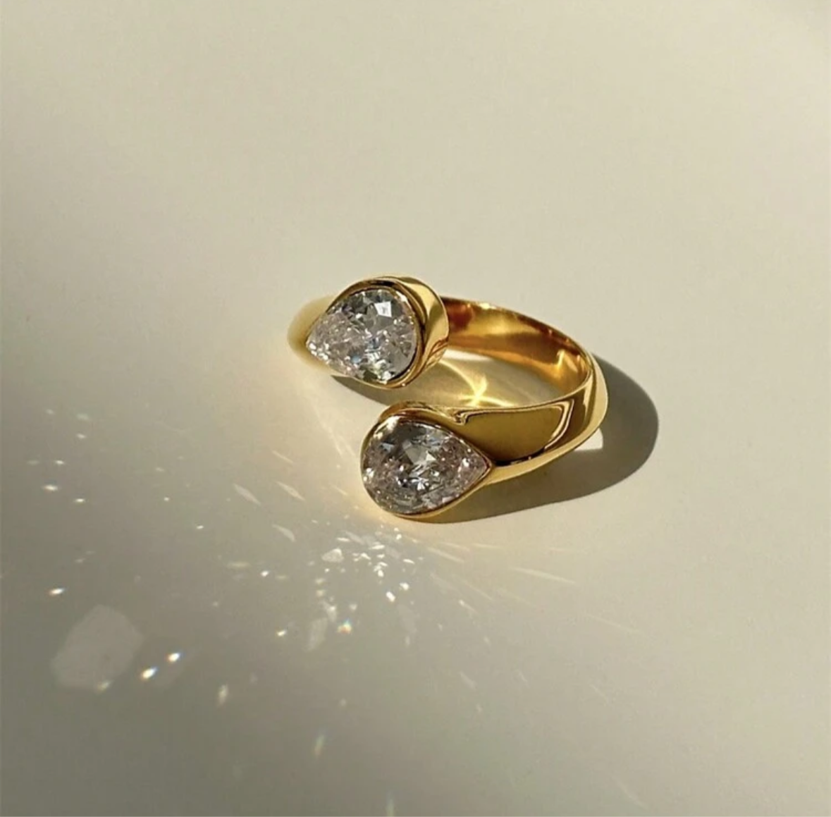 Luxe Teardrop Open Ring
