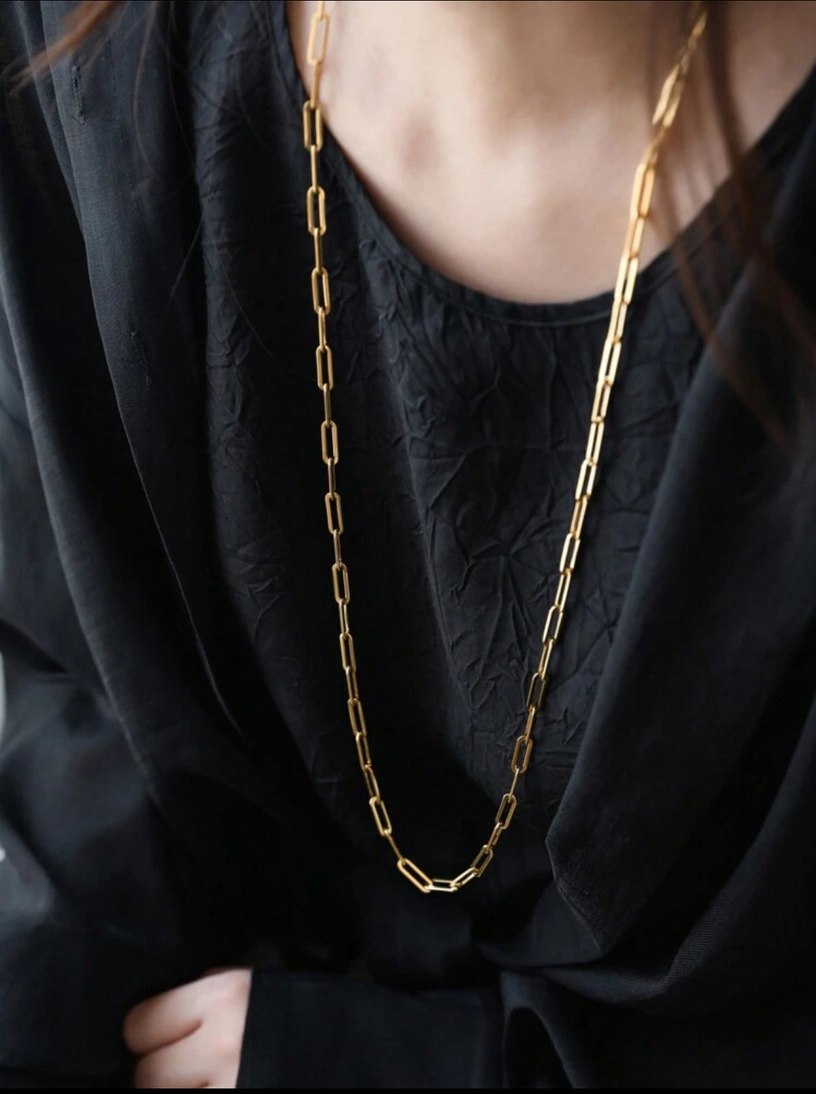 Gold Paperclip Necklace